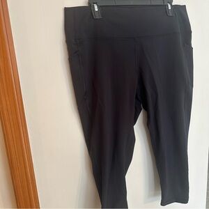 Gap Womens Size XXL Black GapFit High Rise PowerMove Cropped Pocket Leggings